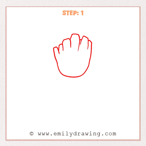 how to draw a baby groot - Step 1: Simple rounded Baby Groot head with uneven wood bumps on top, light sketch lines.